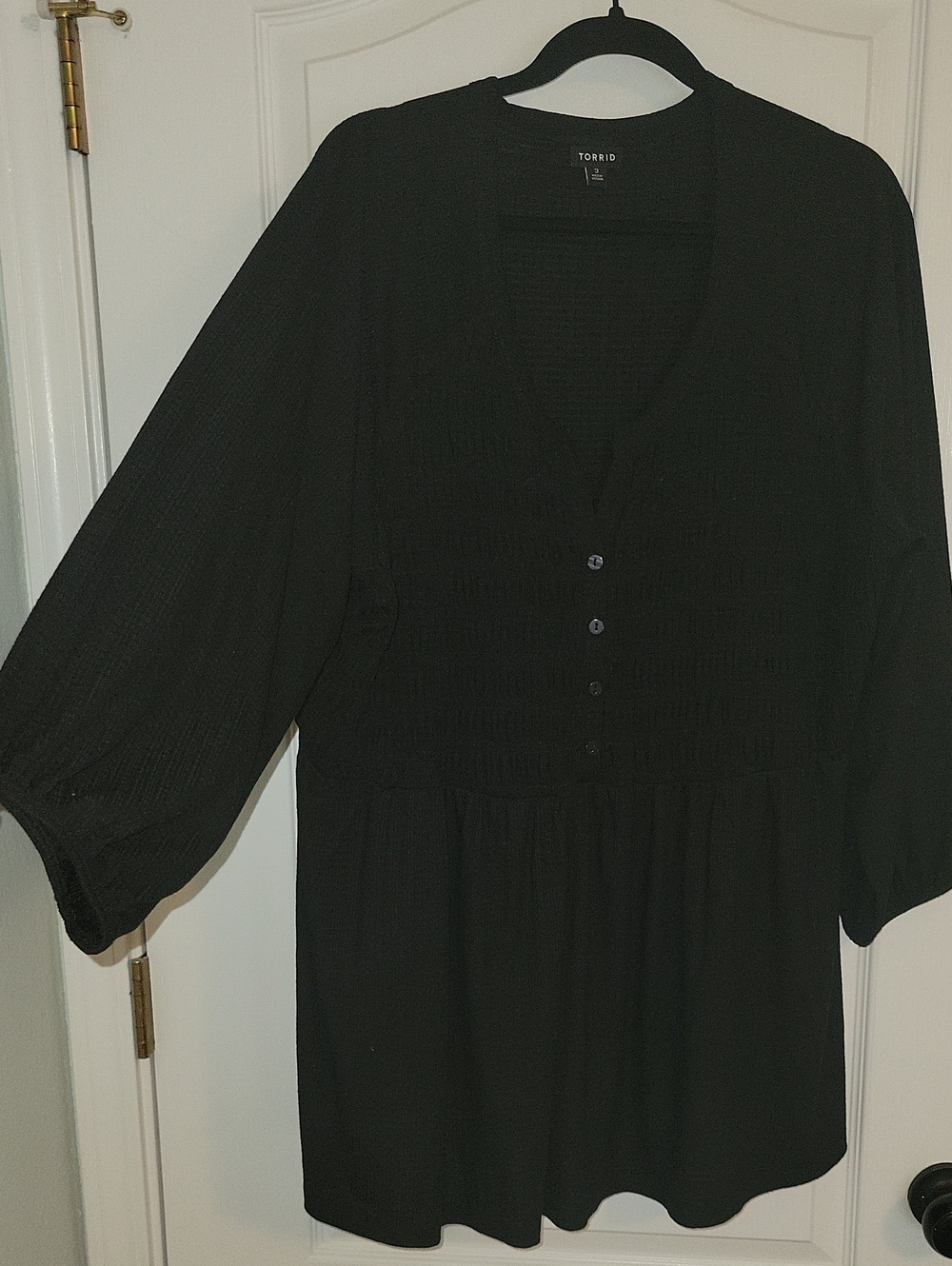 Torrid Black Button-Front Babydoll Tunic